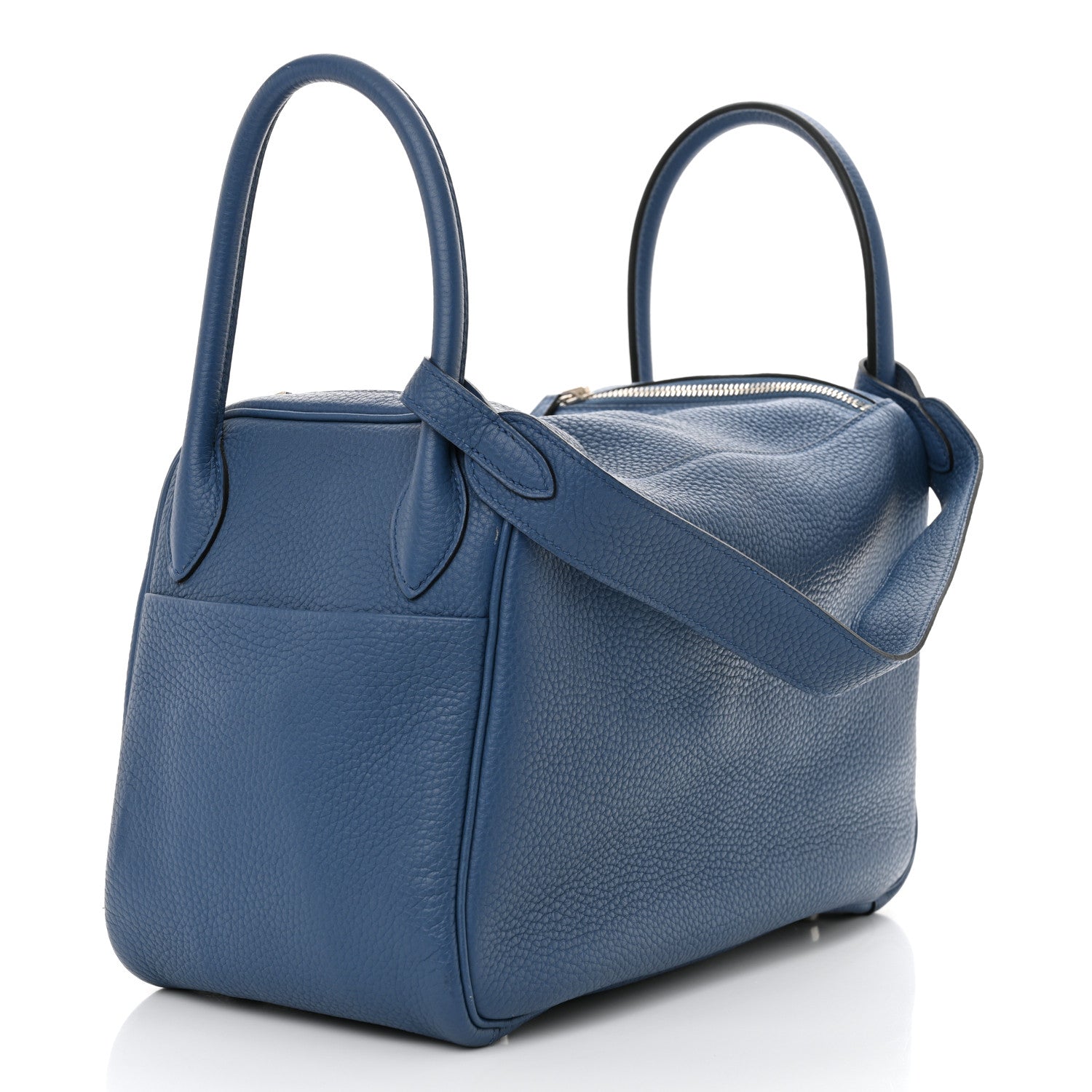 Hermes Taurillon Clemence Lindy 30 Bleu Agate Gris Mouette 3 of 10