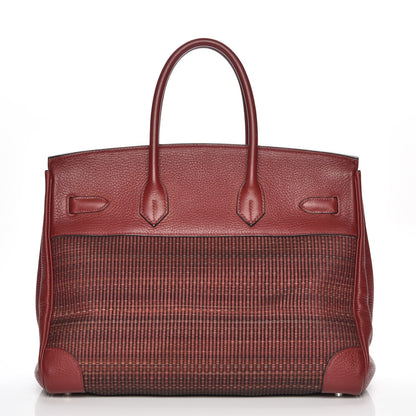 Hermes Taurillon Clemence Crinoline Birkin 35 Rouge H 5 of 25