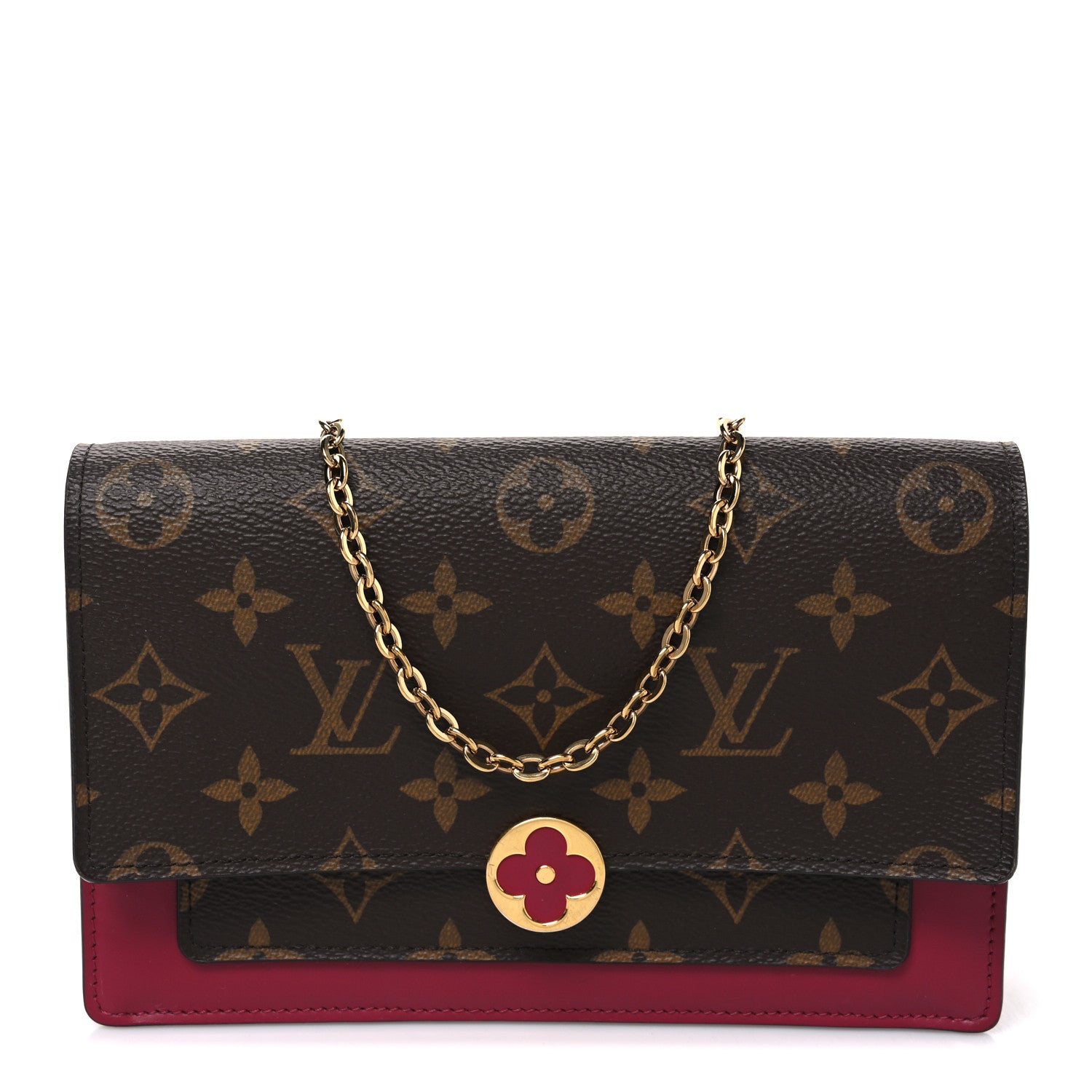 Louis Vuitton Monogram Flore Chain Wallet Fuchsia 1 of 9