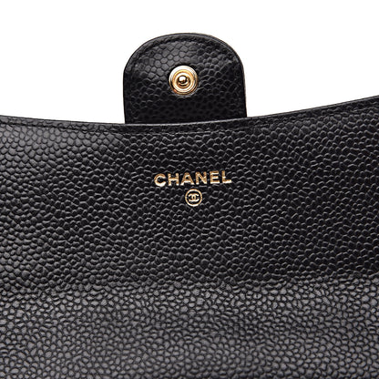 Chanel Caviar Quilted Large Gusset Flap Wallet Black 6 of 11