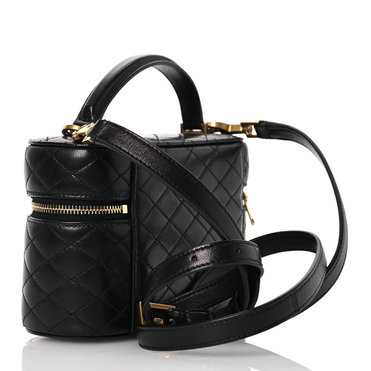 Lambskin Quilted Mini Gaby Vanity Case Black