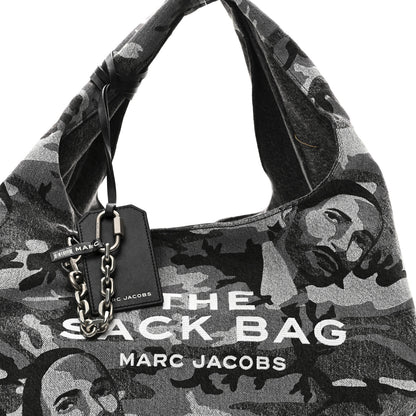 Marc Jacobs Denim Camo XL The Sack Bag Grey 8 of 10
