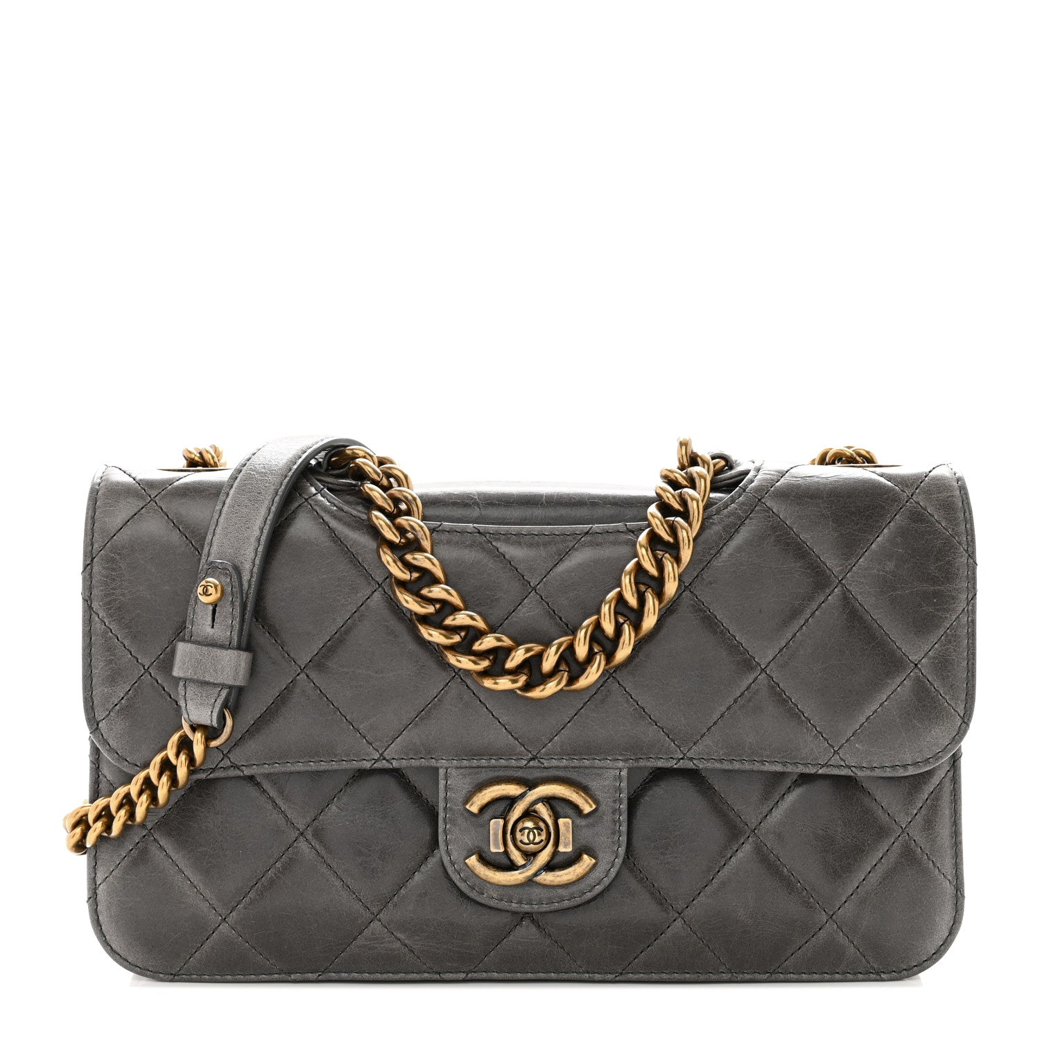Chanel Glazed Calfskin Medium Perfect Edge Flap Grey 1 of 14