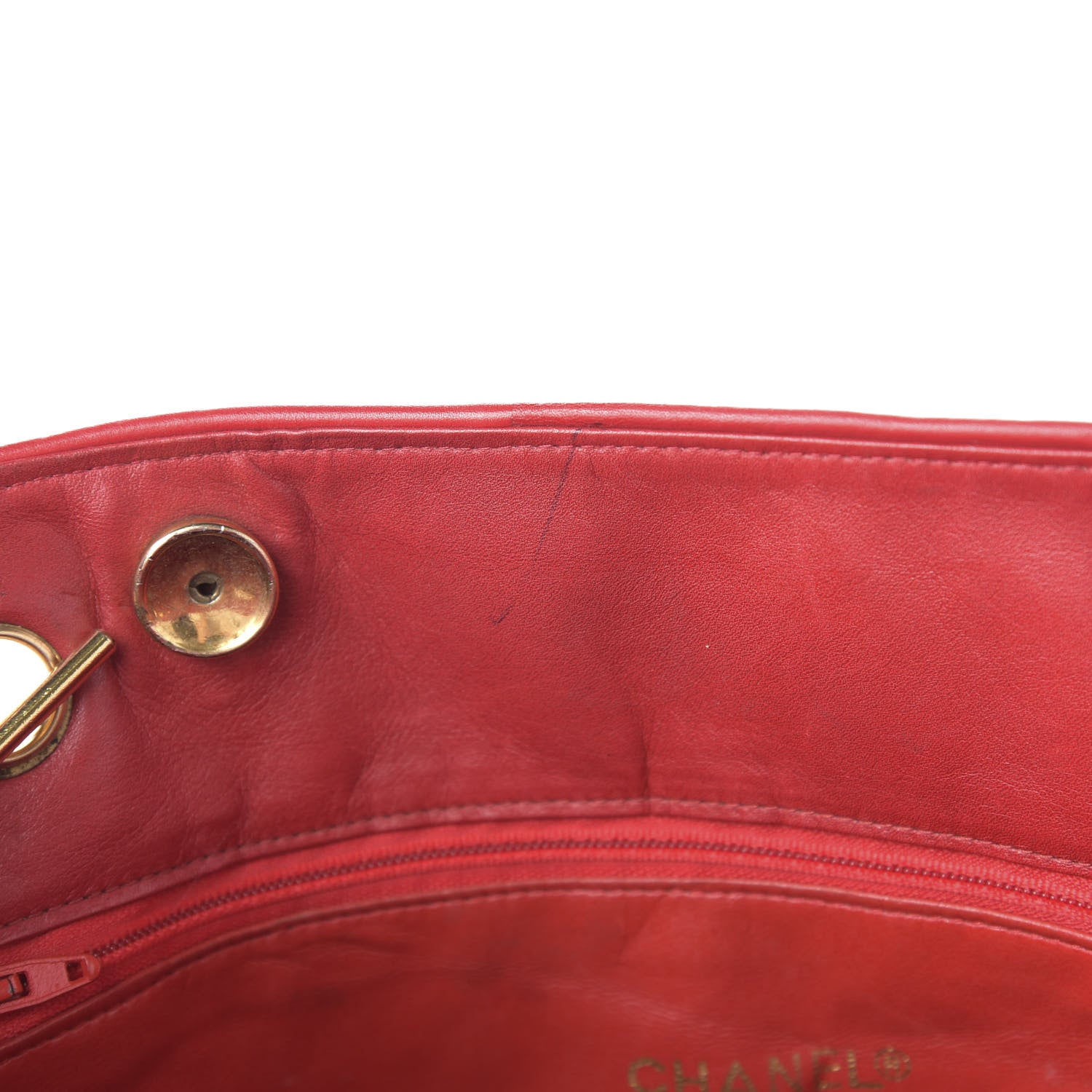 Chanel Lambskin Quilted Tote Red 11 of 15