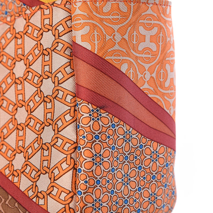 Hermes Silk Barenia Carre en Cravates Fourbi 20 PM Pouch Flamingo Pink Deer Brown 10 of 10