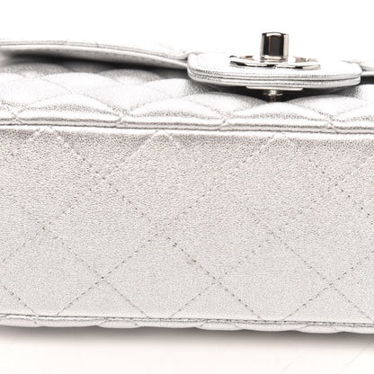 Chanel Metallic Lambskin Quilted Mini Rectangular Flap Silver 10 of 10