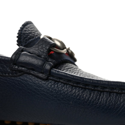 Gucci Road Calfskin Web Mens Horsebit Driver Loafers 9 Maritime 9 of 11