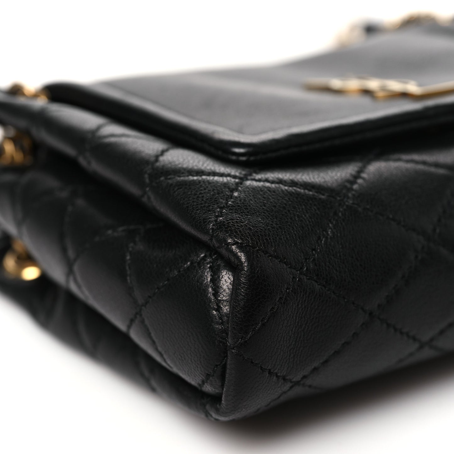 Lambskin Quilted Monogram Mini Nolita Black