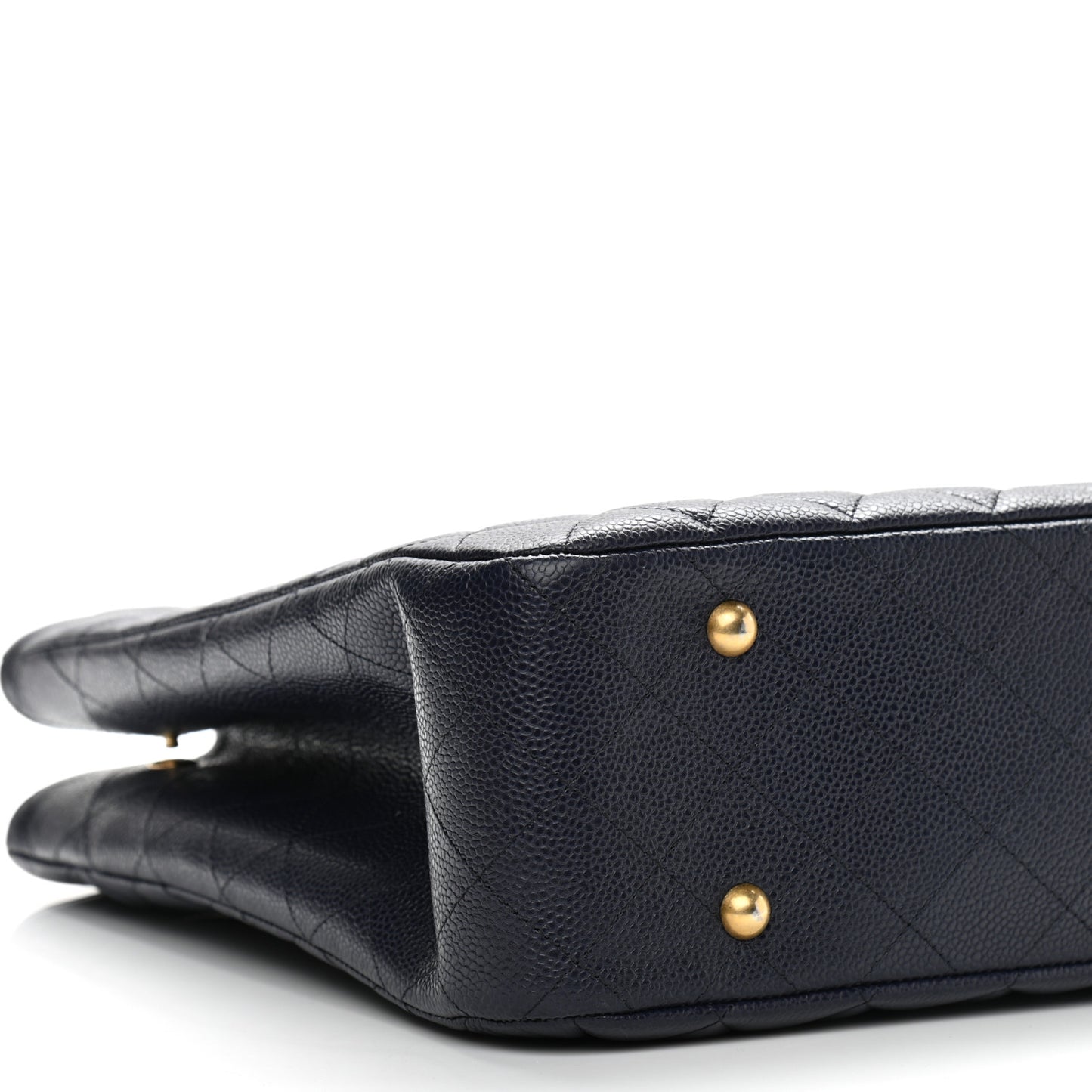 Caviar Quilted Large CC Shopping Tote Navy
