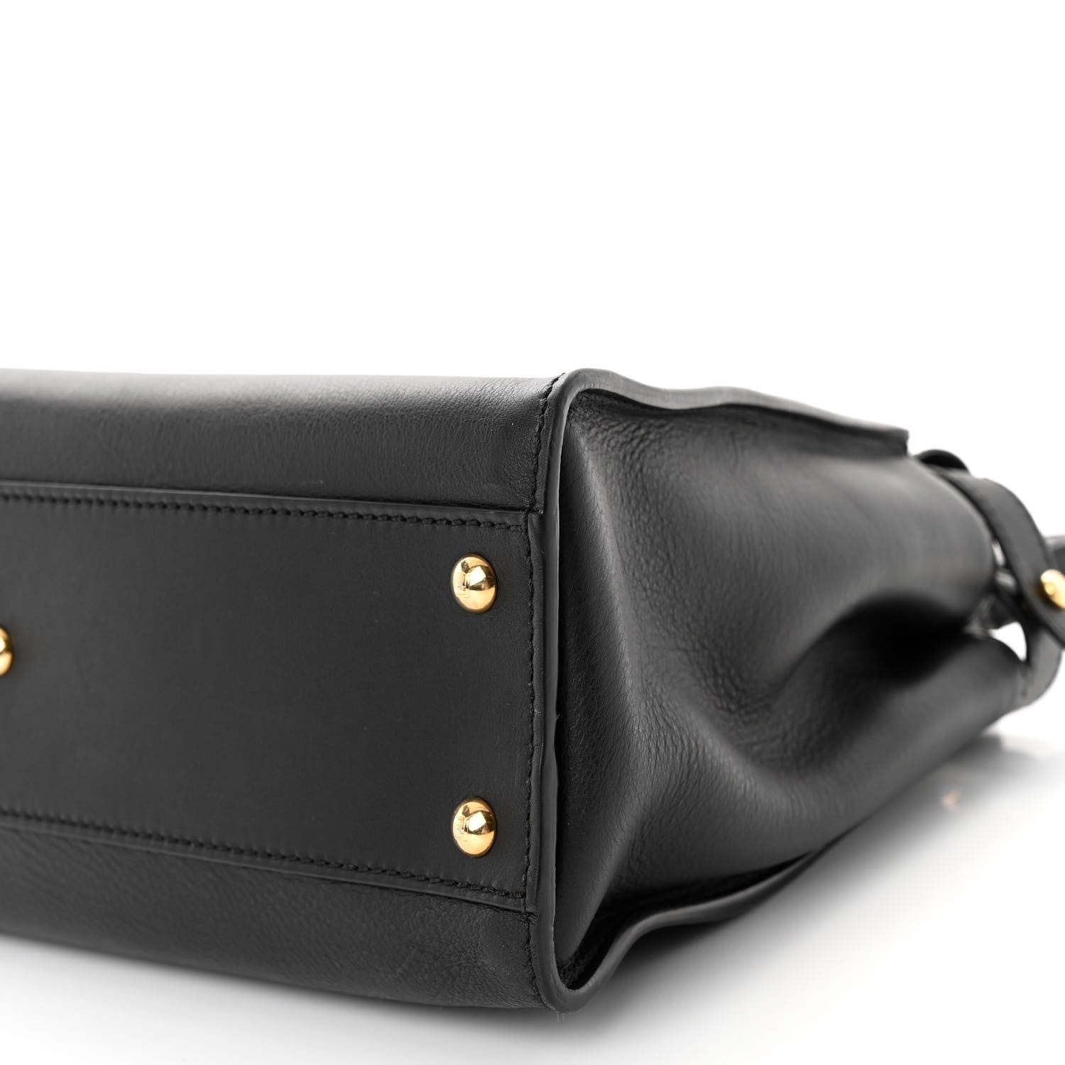 Fendi Vitello Seta Shiny Nappa Medium Peekaboo Iconic Satchel Black 10 of 10