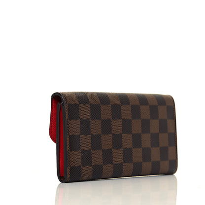 Louis Vuitton Damier Ebene Emilie Wallet Red 5 of 16