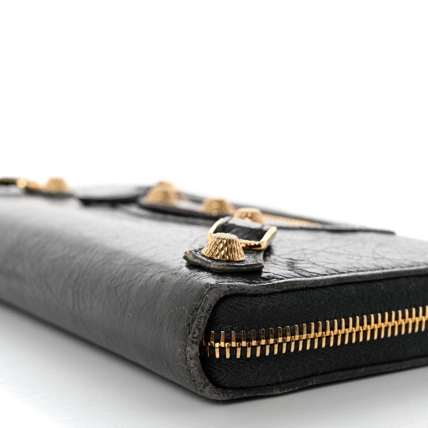 Agneau Giant 12 Gold Hardware Continental Zip Around Wallet Gris Fossile
