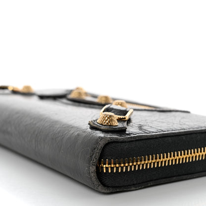 Balenciaga Agneau Giant 12 Gold Hardware Continental Zip Around Wallet Gris Fossile 10 of 13