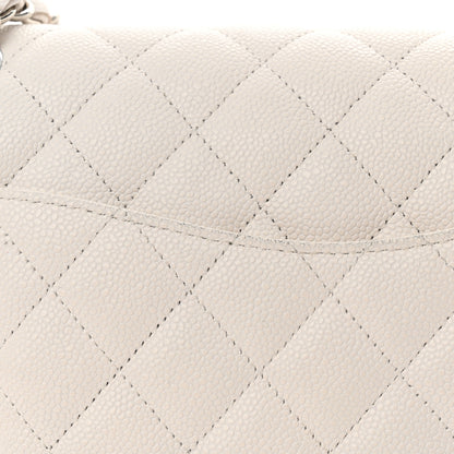 Chanel Caviar Quilted Medium Double Flap White 11 of 12