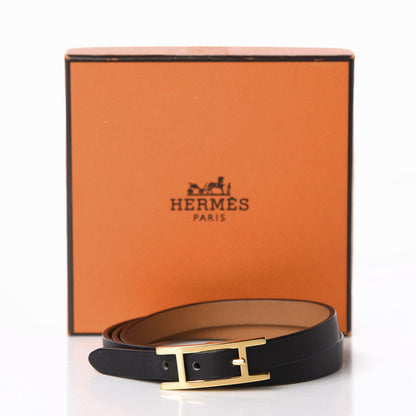Hermes Chamonix Hapi 3MM Triple Tour Wrap Bracelet S Black 4 of 4
