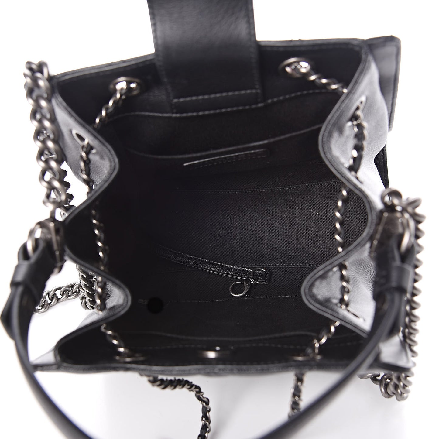 Caviar Quilted Small CC Bucket Bag Black