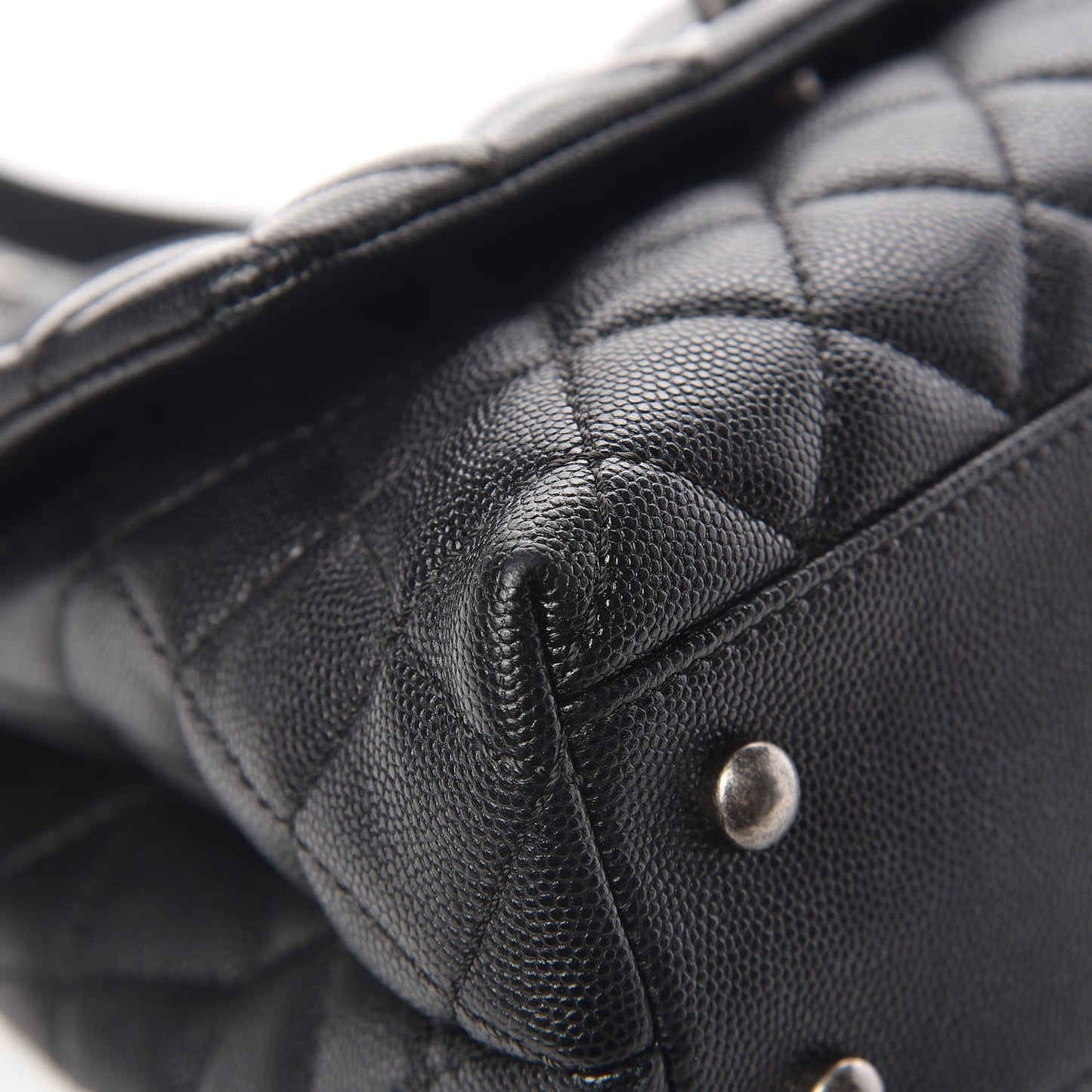 Caviar Quilted Mini Coco Handle Flap Black