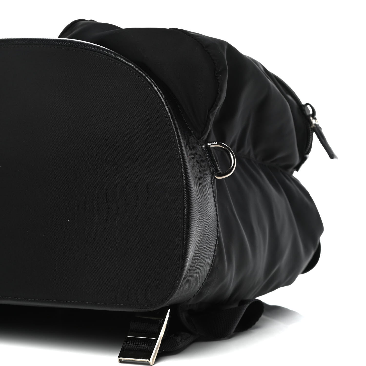 Prada Technical Nylon Saffiano Double Buckle Backpack Black 5 of 14