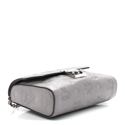 MCM Calfskin Ottomar Wallet On Chain Grey 3 of 9