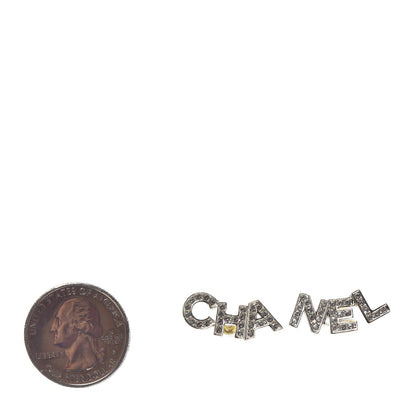 Chanel Crystal Pearl Signature Stud Earrings Gold 2 of 4