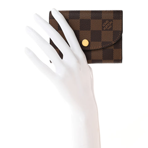Damier Ebene Rosalie Coin Purse Rose Ballerine