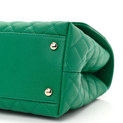Chanel Caviar Quilted Small Coco Handle Flap Green 10 of 10