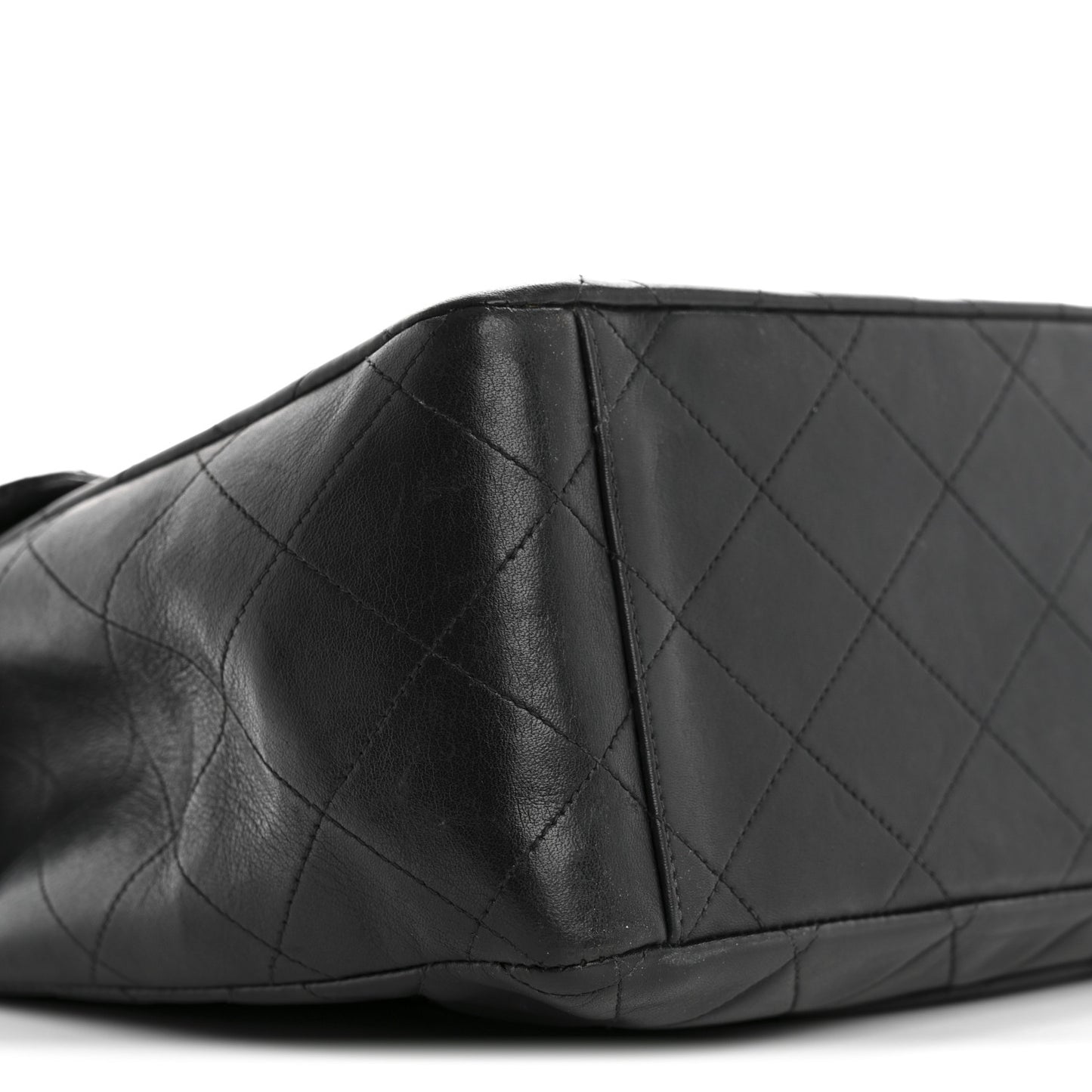 Lambskin Quilted XL Jumbo Single Flap Black