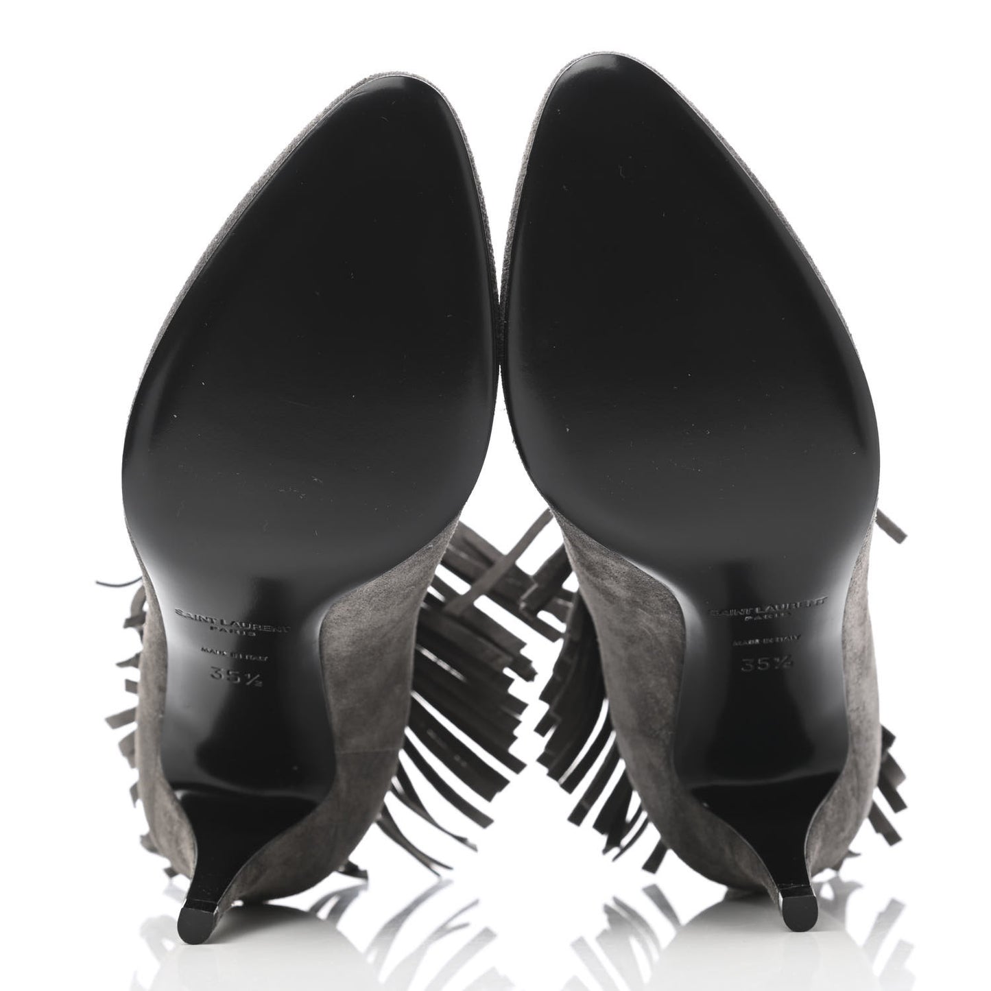 Suede Fringe Anita 85mm Ankle Boots 35.5 Dark Grey