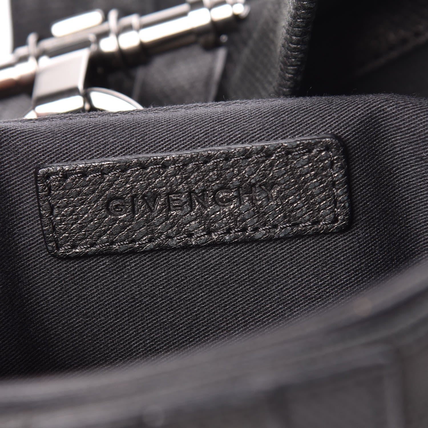 Givenchy Lambskin Lizard Embossed Obsedia Clutch Bag Black 6 of 9