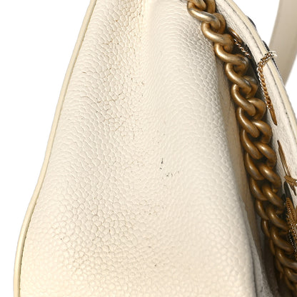 Chanel Caviar Quilted Grommet Embellished Small Piercing Chic Flap Bag Ivory 10 of 10