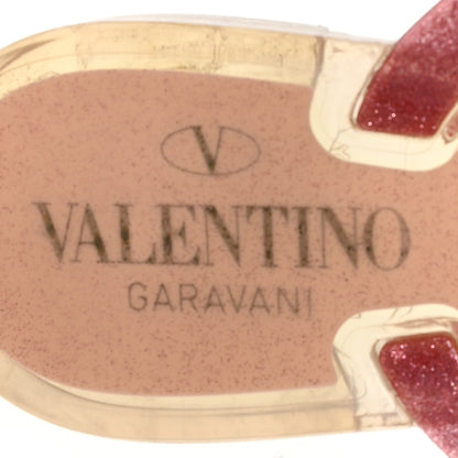 Valentino Garavani PVC Jelly Glitter Rockstud Bow Thong Sandals 37 Pink 8 of 8