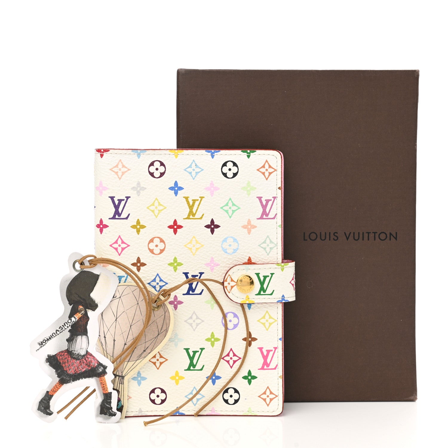 Louis Vuitton Monogram Multicolor Small Ring Agenda Cover White Litchi 8 of 8