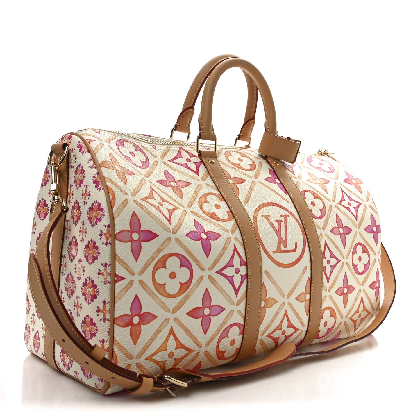 Monogram Tiles By The Pool Keepall Bandouliere 45 Coral