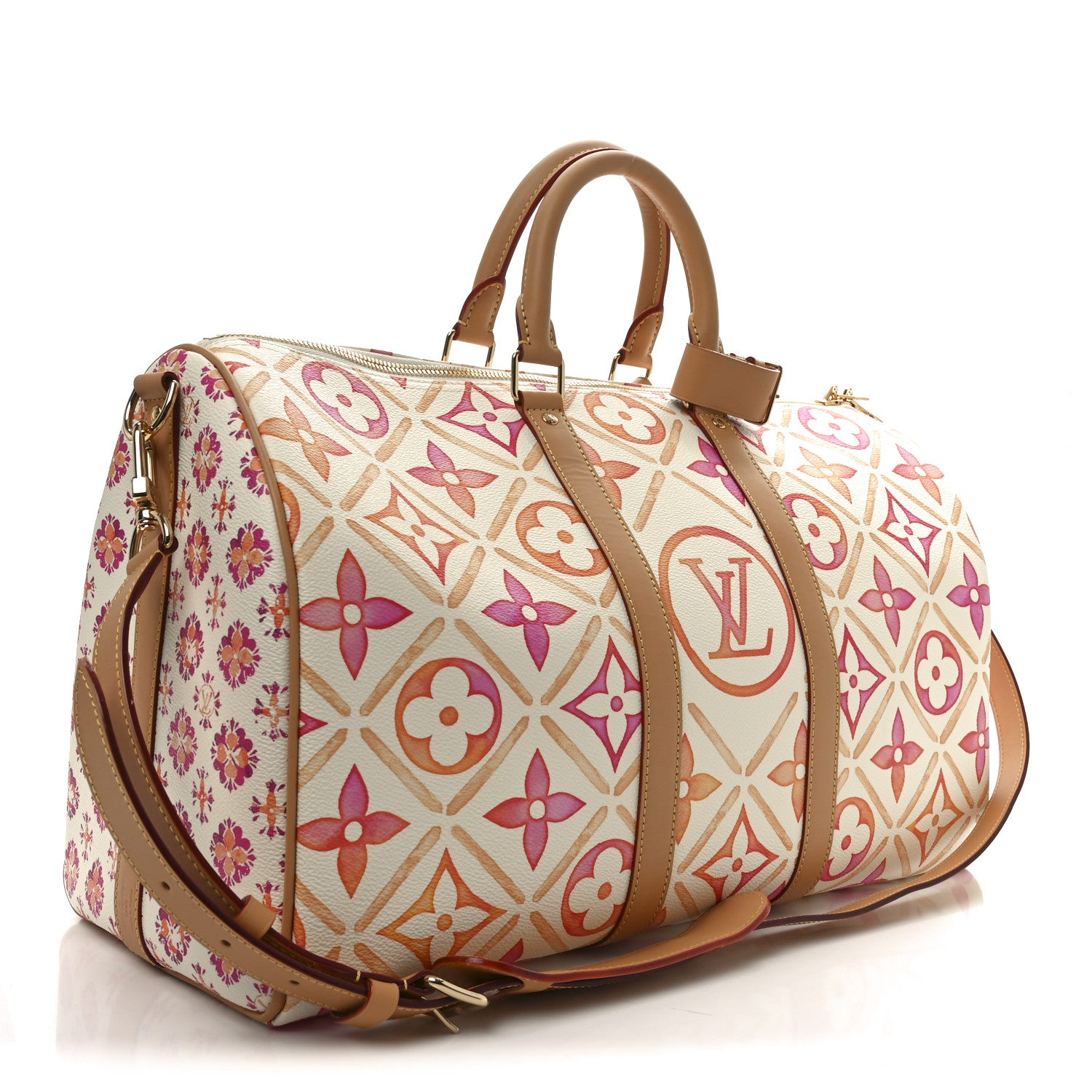 Louis Vuitton Monogram Tiles By The Pool Keepall Bandouliere 45 Coral 3 of 9