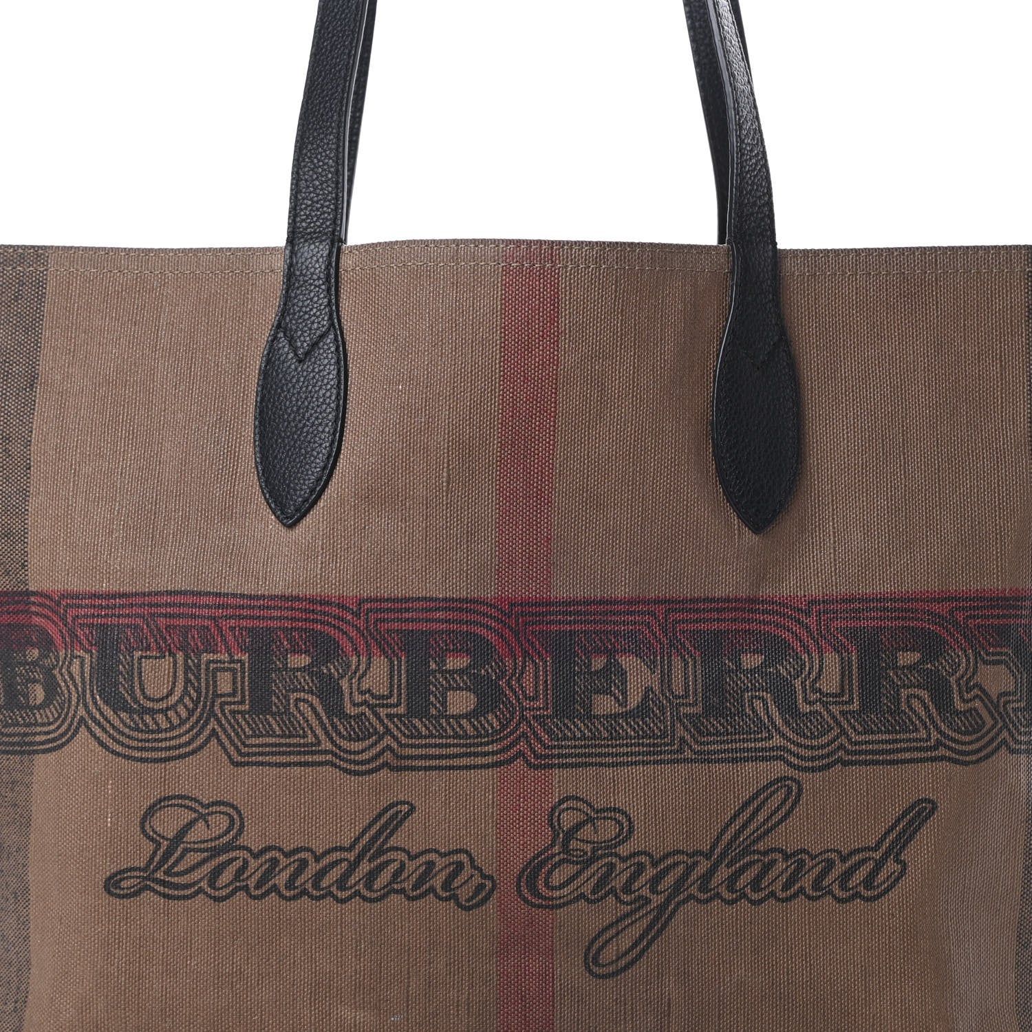 Burberry Coated Canvas Mega Check Medium Doodle Tote Black 8 of 10