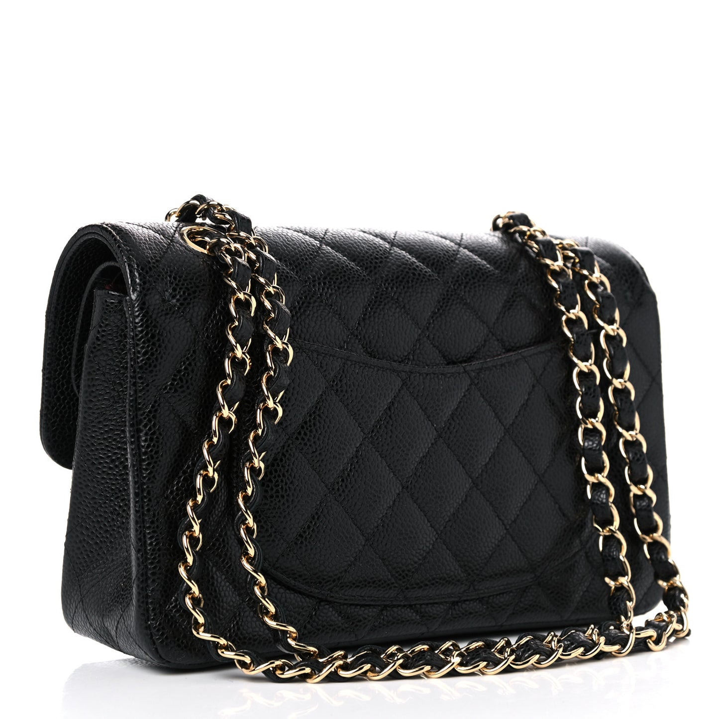Caviar Quilted Small Double Flap Black