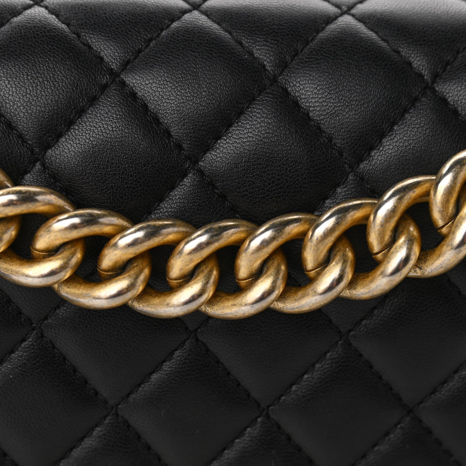 Chanel Lambskin Quilted Medium Boy Flap Black 11 of 11