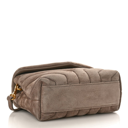 Saint Laurent Suede Toy Loulou Shoulder Bag Taupe 4 of 9
