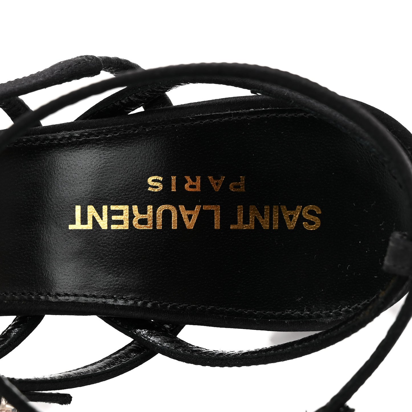 Crepe Satin Crystal Jerry 110 Sandals 37.5 Black