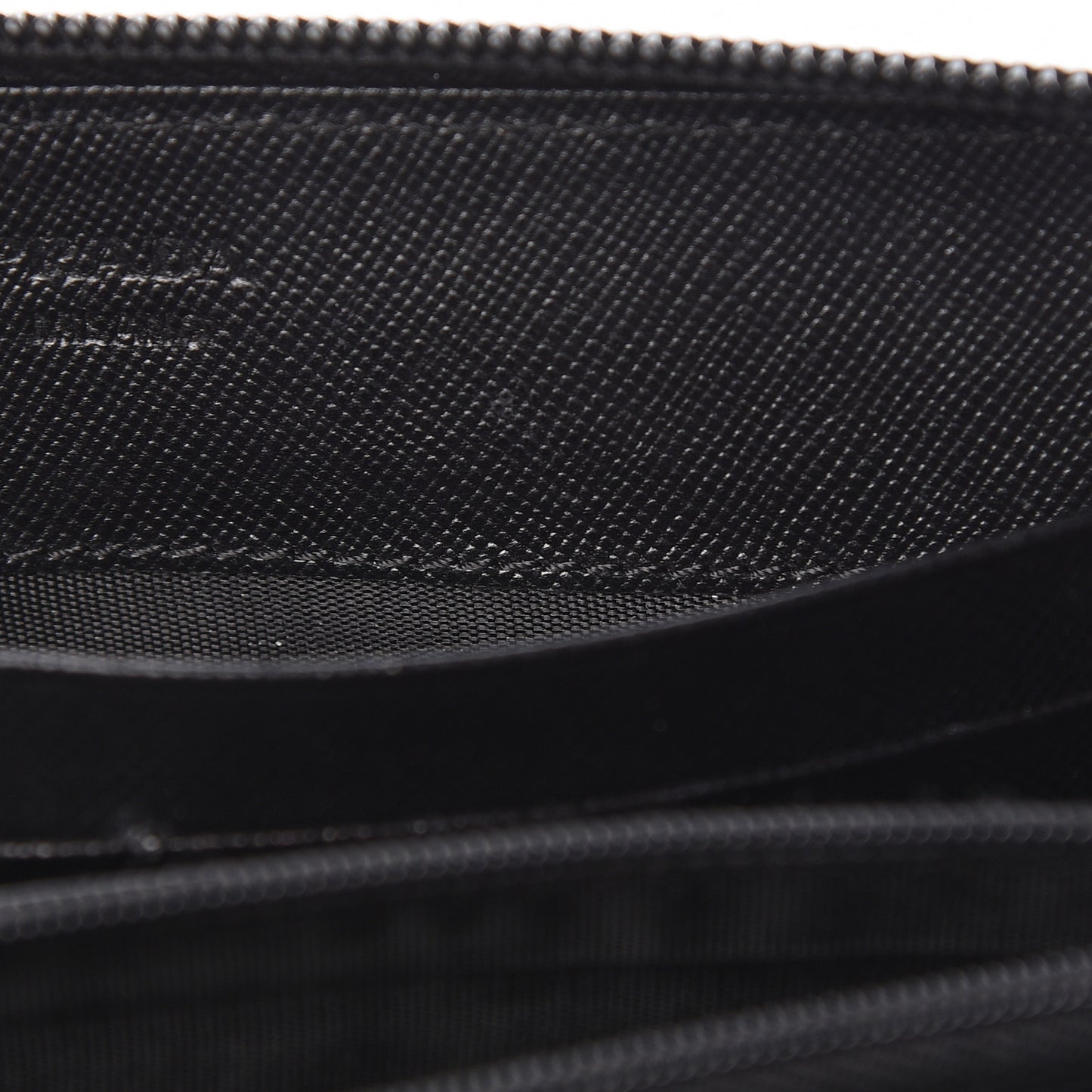 Saffiano Metal Zip Around Wallet Black