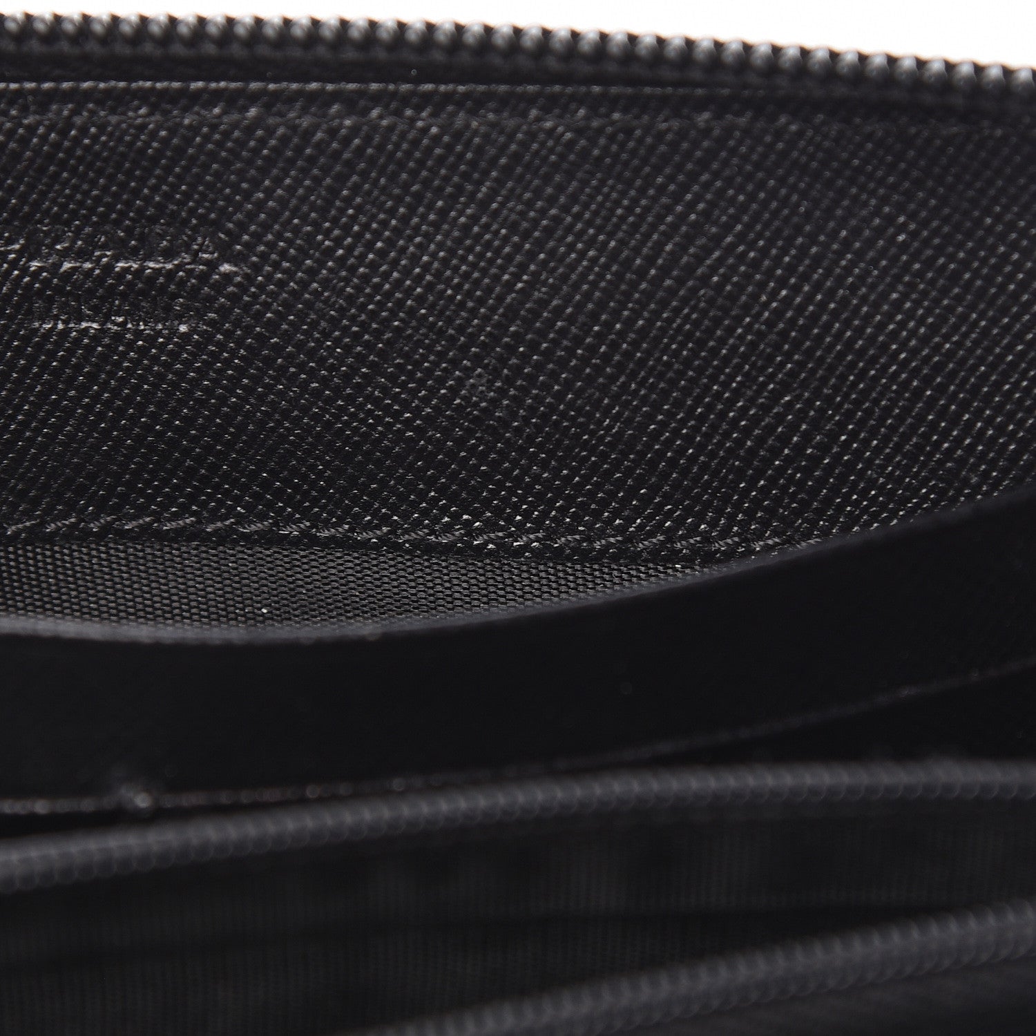 Prada Saffiano Metal Zip Around Wallet Black 13 of 15