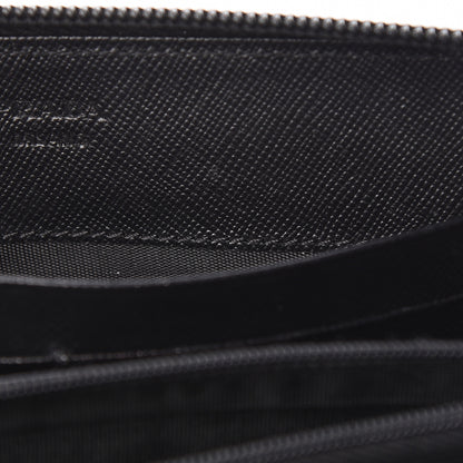Prada Saffiano Metal Zip Around Wallet Black 13 of 15