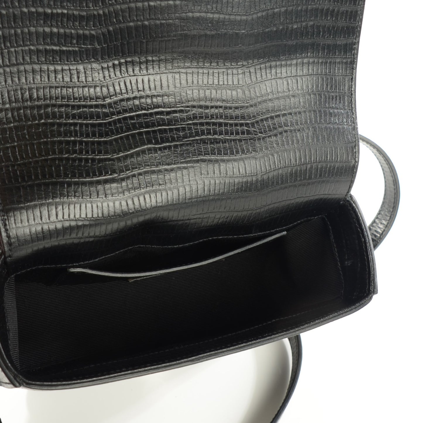 Lizard Calfskin Embossed Classic Small Monogram Universite Bag Black