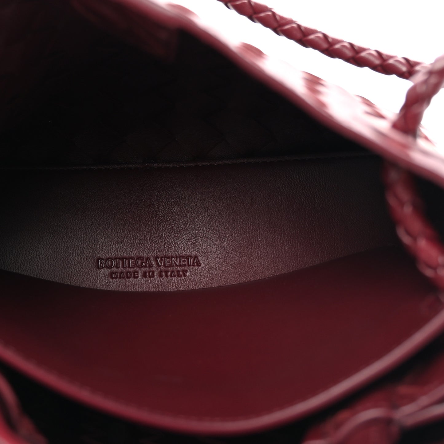 Nappa Intrecciato Small Andiamo Shoulder Bag Barolo