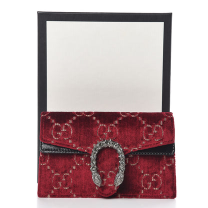 Gucci Velvet GG Monogram Super Mini Dionysus Shoulder Bag Red Cipria Black 10 of 10
