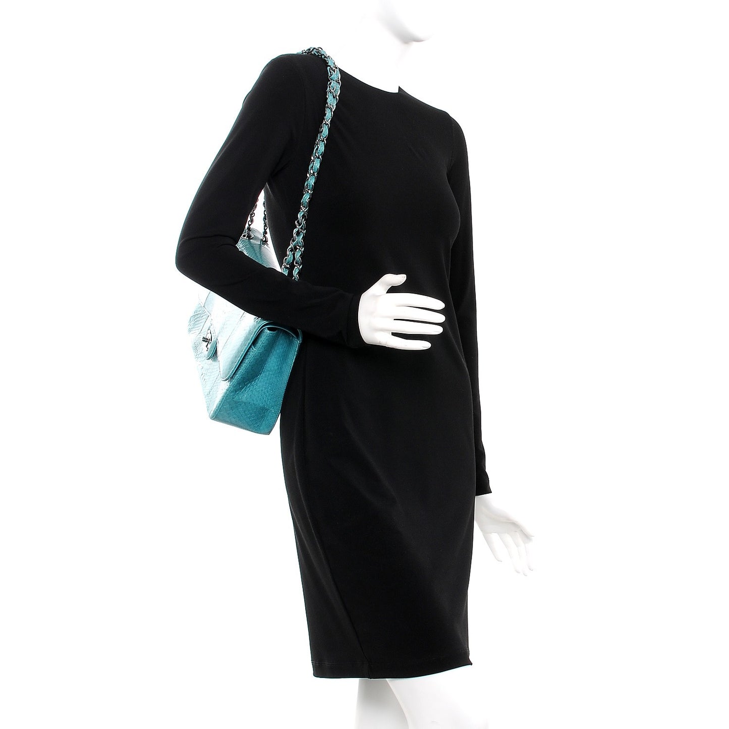 Python Jumbo Double Flap Turquoise