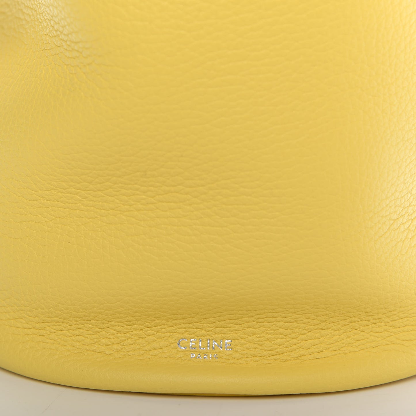 Grained Calfskin Nano Big Bag Bucket Citron