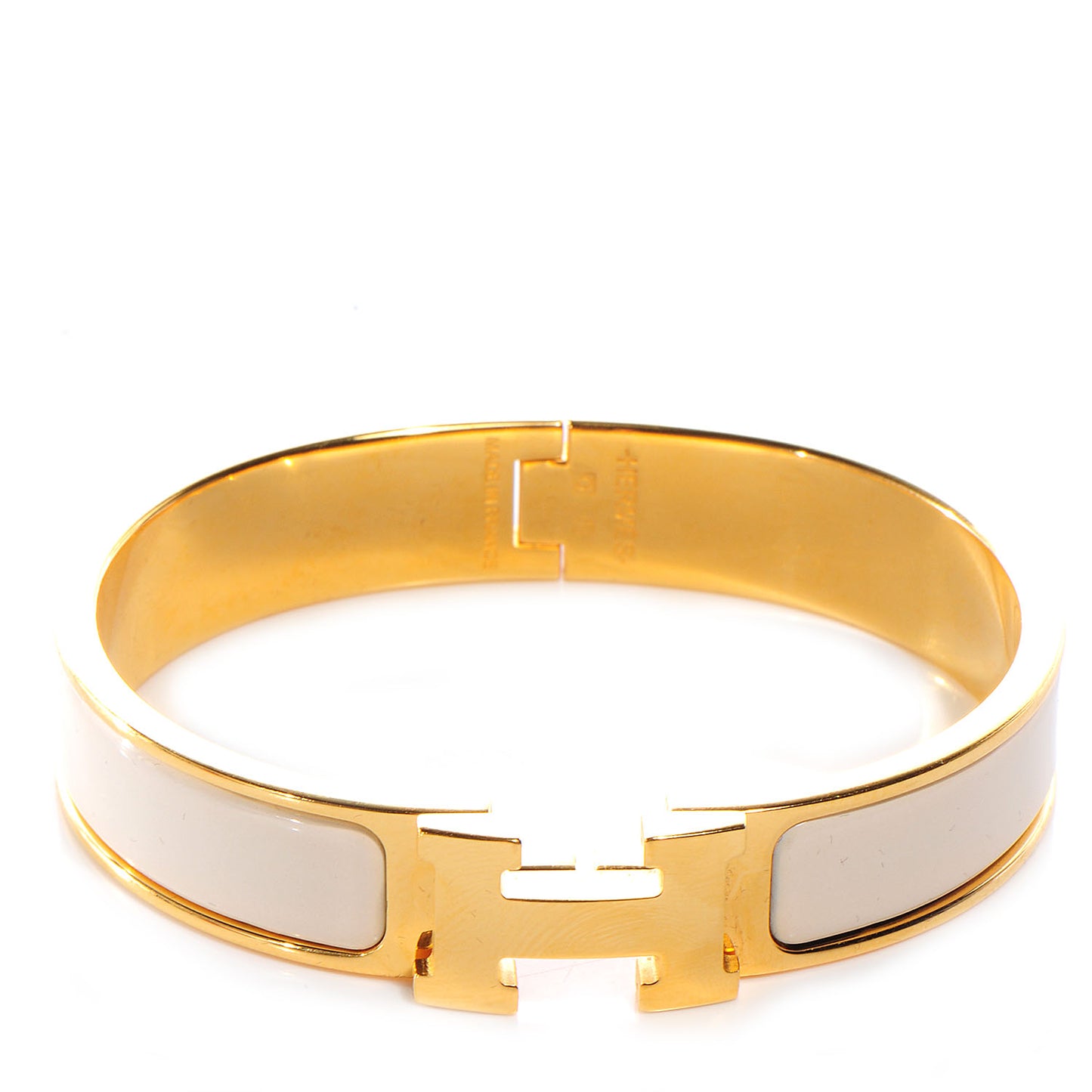 Enamel Narrow Clic Clac H Bracelet PM Creme
