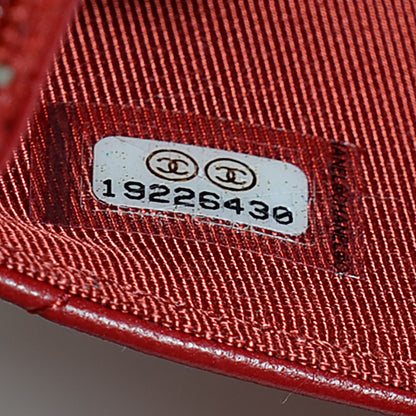Chanel Lambskin Quilted Wallet On Chain WOC Red 6 of 9