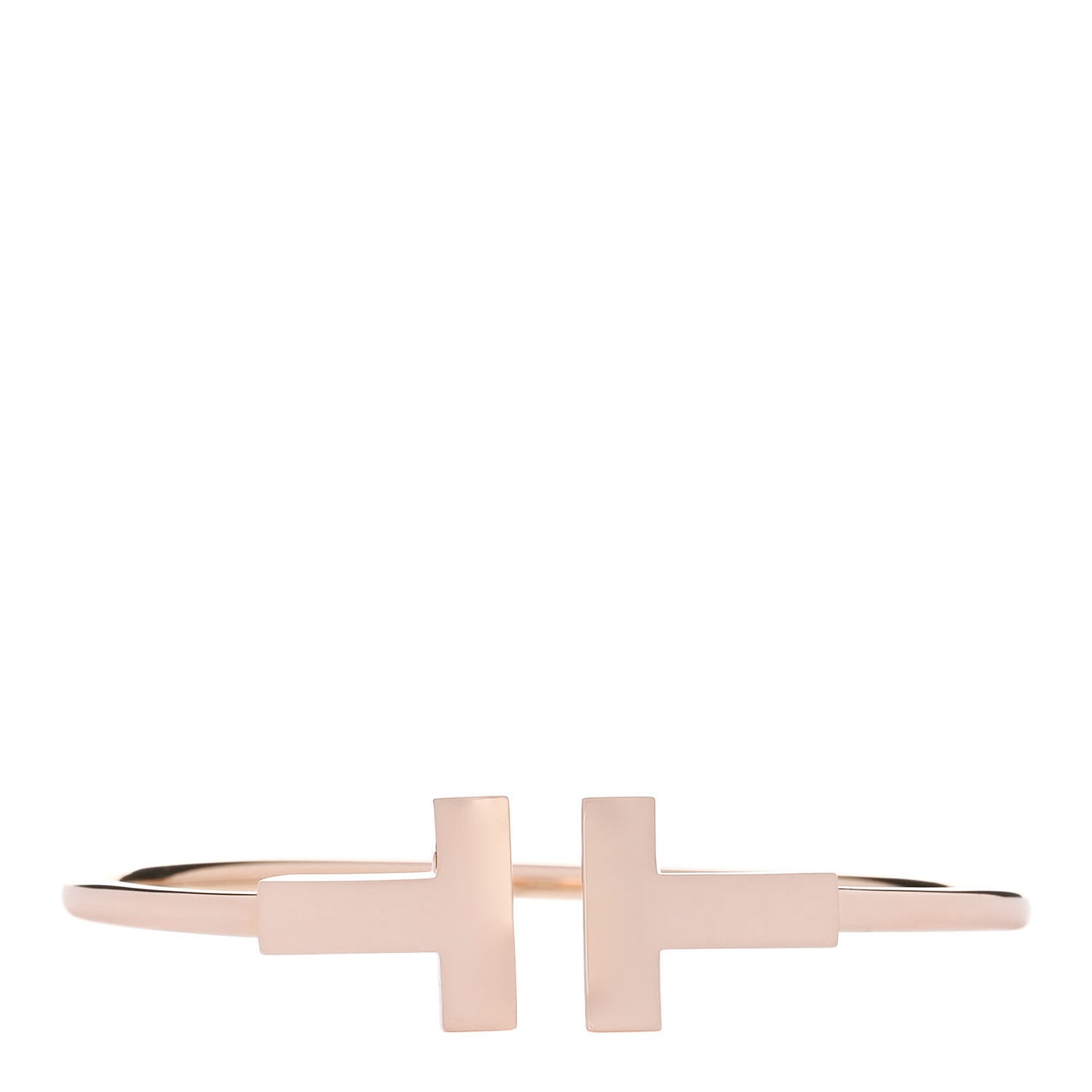 18K Rose Gold T Wide Wire Bracelet